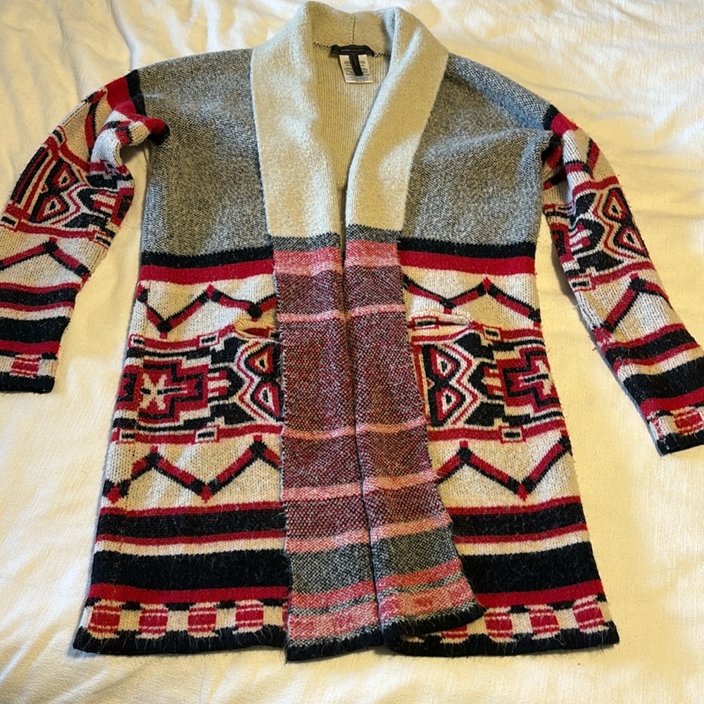 BCBGMaxazria blanket cardigan sweater size large